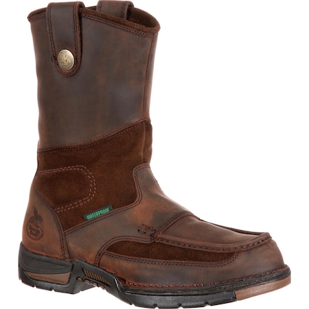 Georgia Boot Men's Waterproof Wellington Work Boot, 11 M, Steel Toe, 10 in H, Brown, G4603 G4603